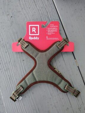 Freddy Dogs Harness in Olive Green with Brown Trim